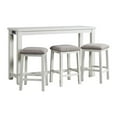 thumbnail image 1 of Picket House 3 Pcs Wooden Bar Set with 2 Stools and Table, White/Gray, 1 of 14