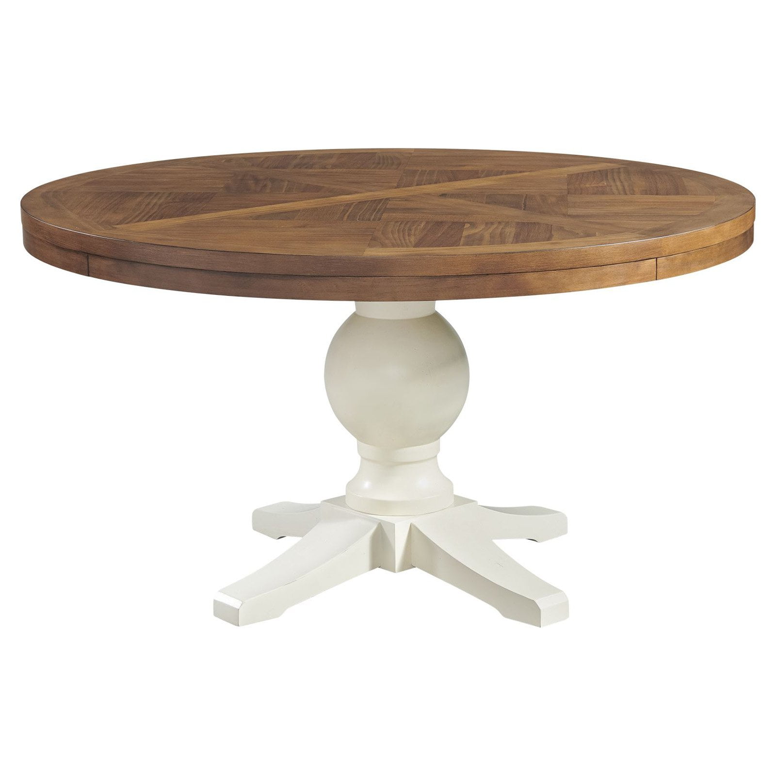 Barrett 54" Beige and White Reclaimed Wood Round Dining Table