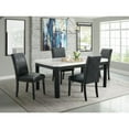 thumbnail image 1 of Picket House Celine White Marble 5PC Dining Set with 4 Black Faux Leather Chairs, 1 of 19