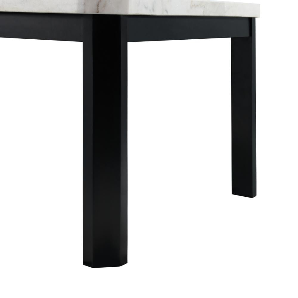Celine White Marble Dining Set with Gray Velvet Chairs