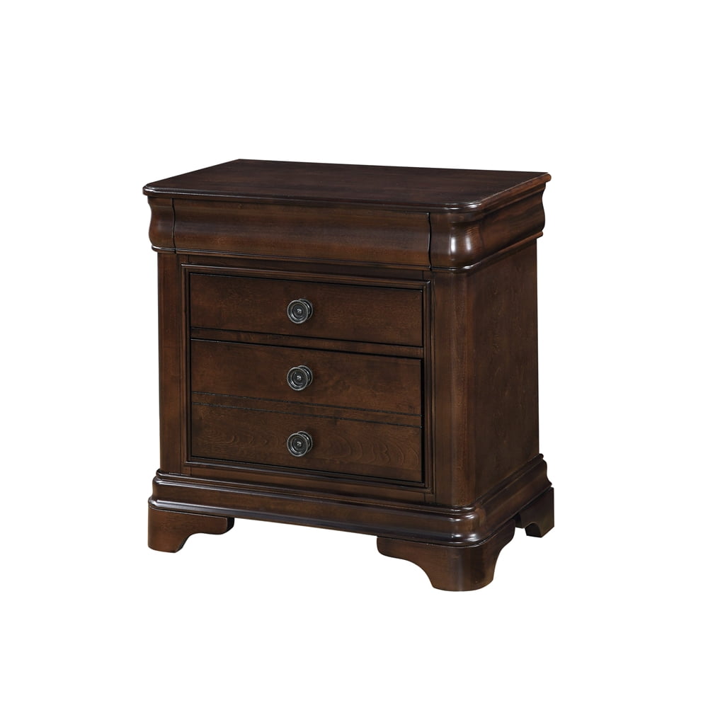 Conley Cherry 2-Drawer Hardwood Nightstand with Birch Veneers