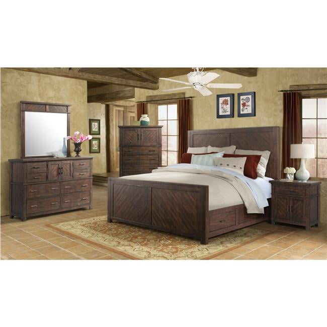 Dex Walnut Brown 5-Drawer Rustic Vertical Chest