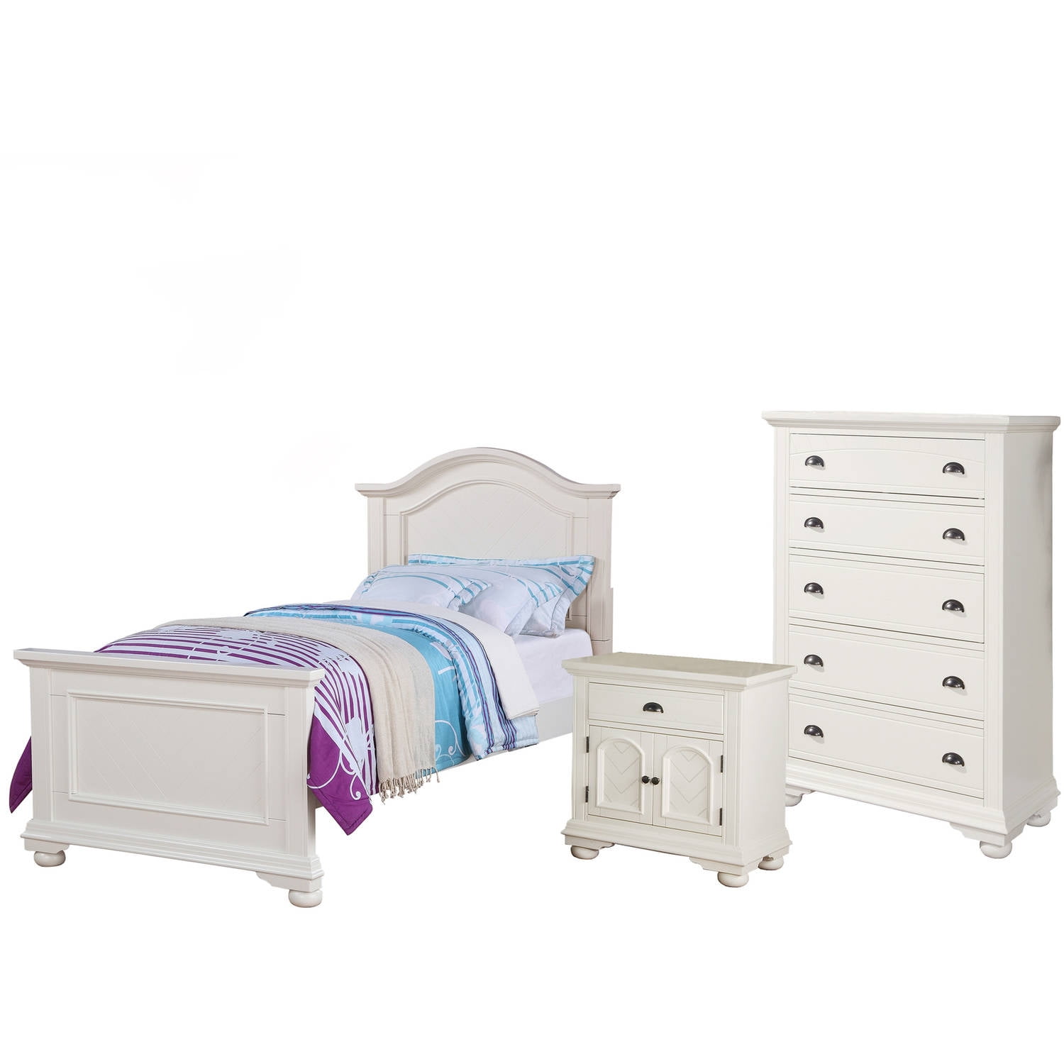 Picket House Furnishings Addison Twin Panel 3 Piece Wood Bedroom Set White Walmart