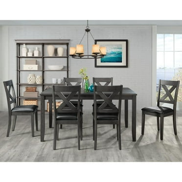 Picket House Furnishings Alexa 7-Piece Standard Height Dining Set in Gray