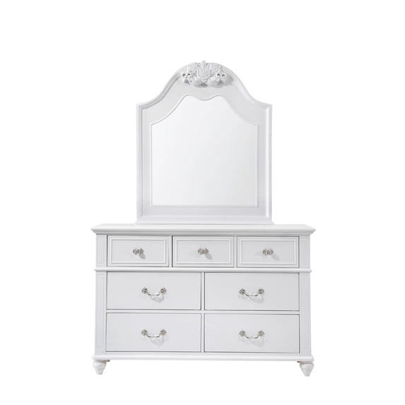 Picket House Furnishings Annie Engineered Wood Dresser and Mirror Set in White