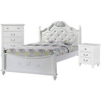 Picket House Furnishings Annie Full Platform 3 Piece Wood Bedroom Set, White