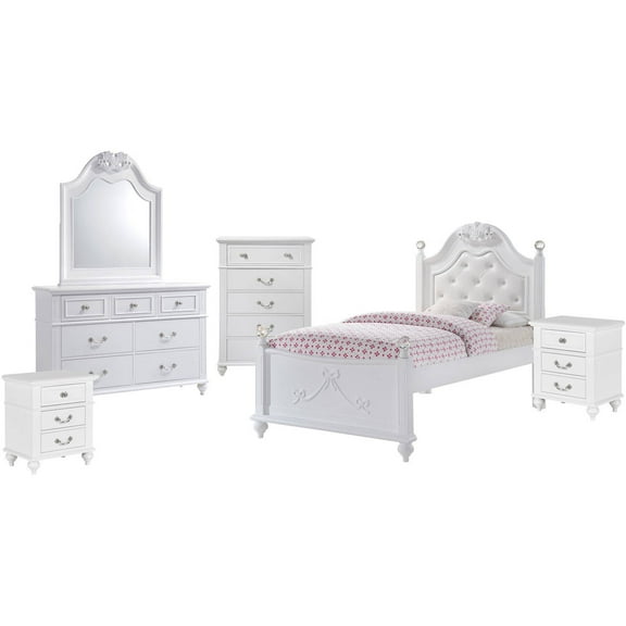 Picket House Furnishings Annie Twin Platform 6PC Bedroom Set w/ Storage Trundle
