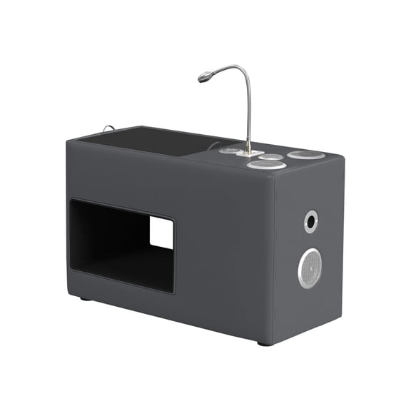 Picket House Furnishings Booker Nightstand with Electronic Features in Gray PU