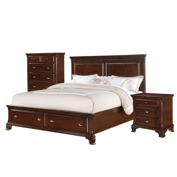 Picket House Furnishings Brinley 3-Piece King Bedroom Set in Cherry