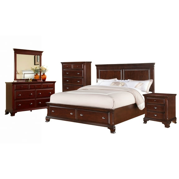 Picket House Furnishings Brinley 5-Piece King Bedroom Set in Cherry