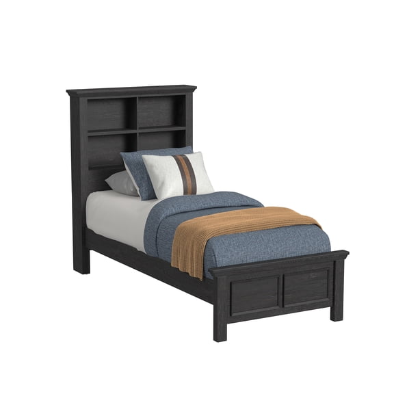 Brooklyn Kids Twin Bookcase Bed in Charcoal
