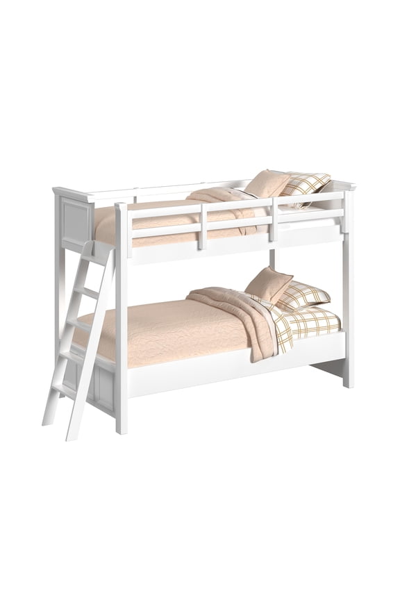 Brooklyn Kids Twin Over Twin Bunk with Ladder in White