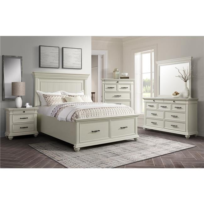 White Vertical 6-Drawer Chest with Felt Lined Drawer