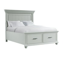 Picket House Furnishings Brooks Queen Platform Storage Bed in Gray
