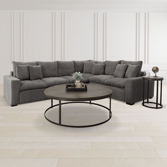 Picket House Furnishings Burg End Table in Tobacco-Color:Black,Material:Metal