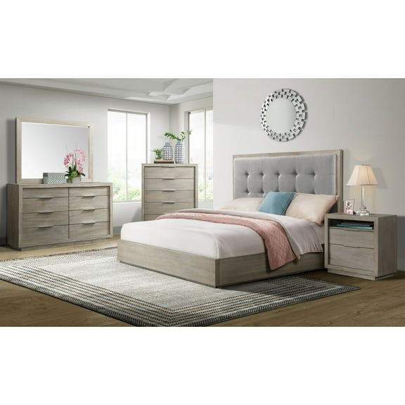 Picket House Furnishings Cadia Upholstered Queen Bed in Gray