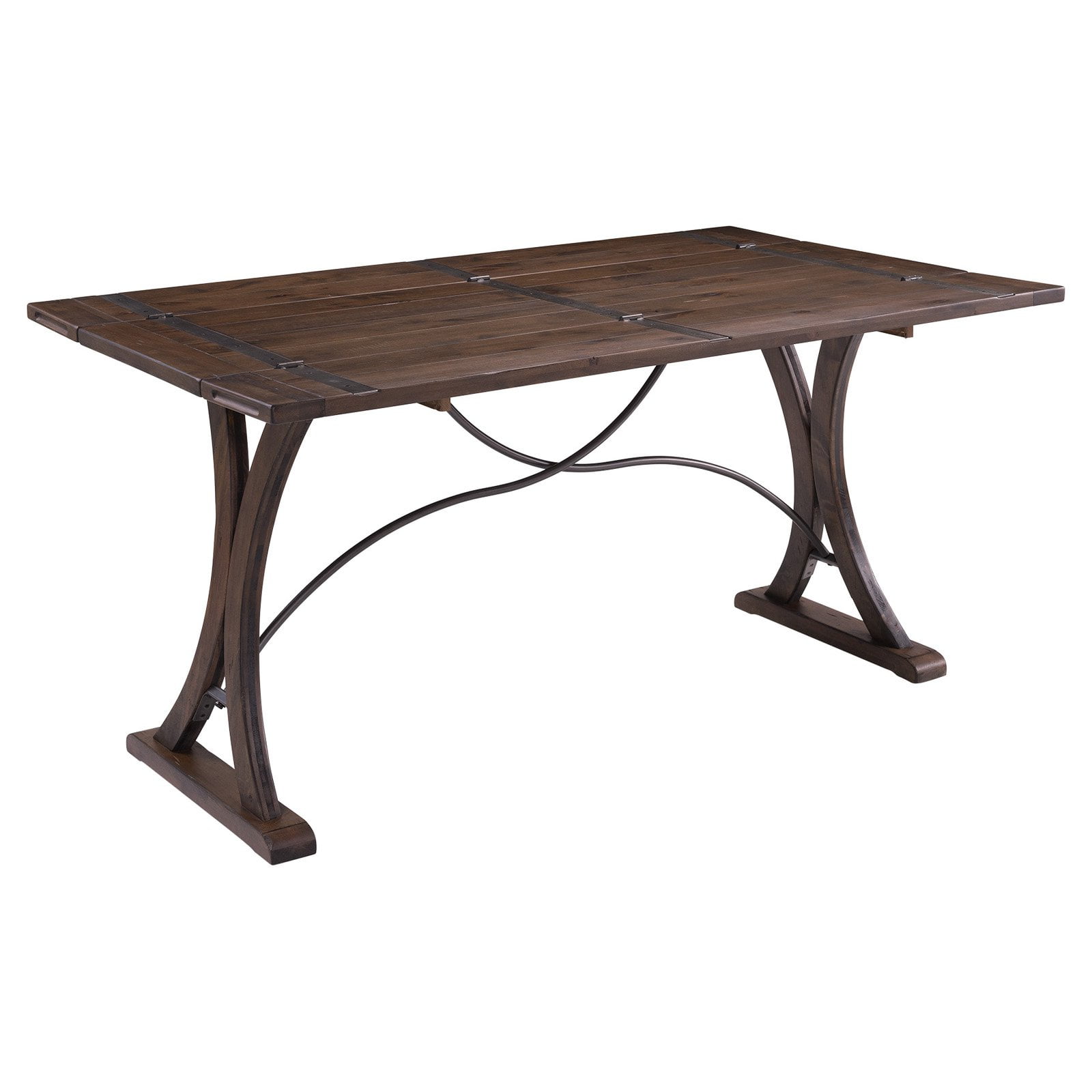 Transitional Farmhouse Acacia Wood 36"x60" Extendable Dining Table