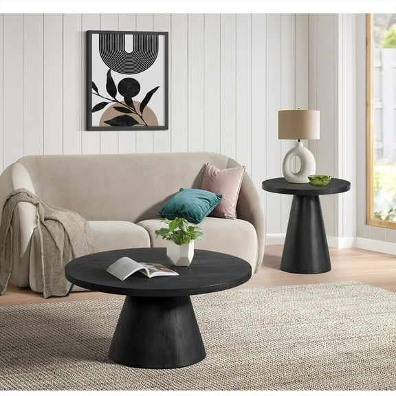 Picket House Furnishings Canal  Round Coffee Table in Black