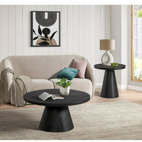Picket House Furnishings Canal Round Coffee Table in Black