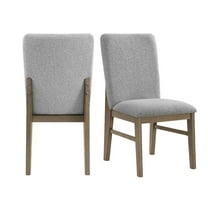 Picket House Furnishings Canal Side Chair Set with Grey Fabric in Grey