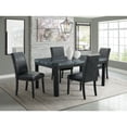 thumbnail image 1 of Picket House Furnishings Celine Rectangular 5PC Black PU Chairs Dining Set-Table & Four Chairs, 1 of 3