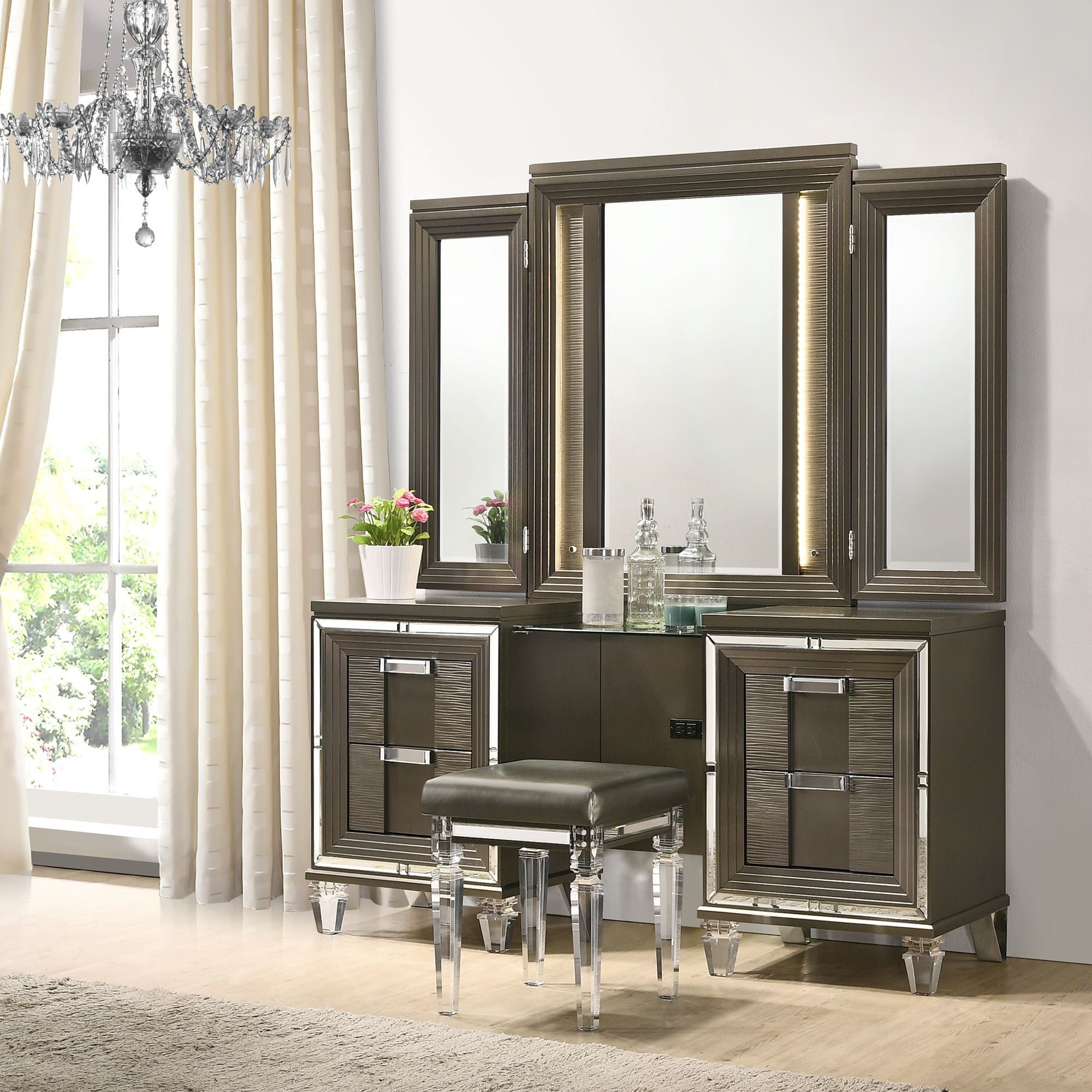 Picket House Furnishings Charlotte 3PC Vanity Set in Copper - Walmart.com