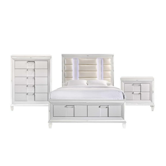 Picket House Furnishings Charlotte Queen Storage 3PC Bedroom Set in White