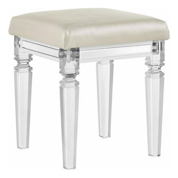 Picket House Furnishings Charlotte Vanity Stool with Acrylic Leg