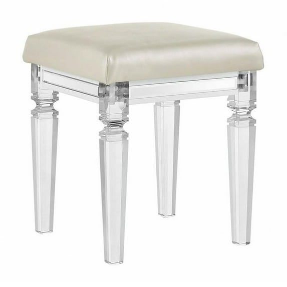 Picket House Furnishings Charlotte Vanity Stool with Acrylic Leg