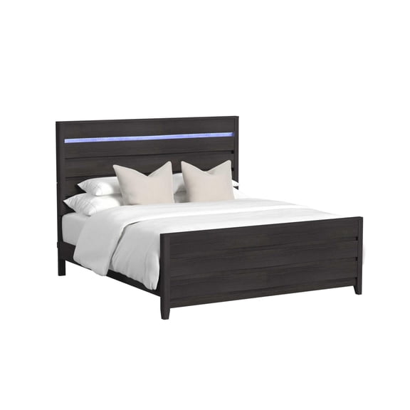 Picket House Furnishings Chett King Bed with LED in Black