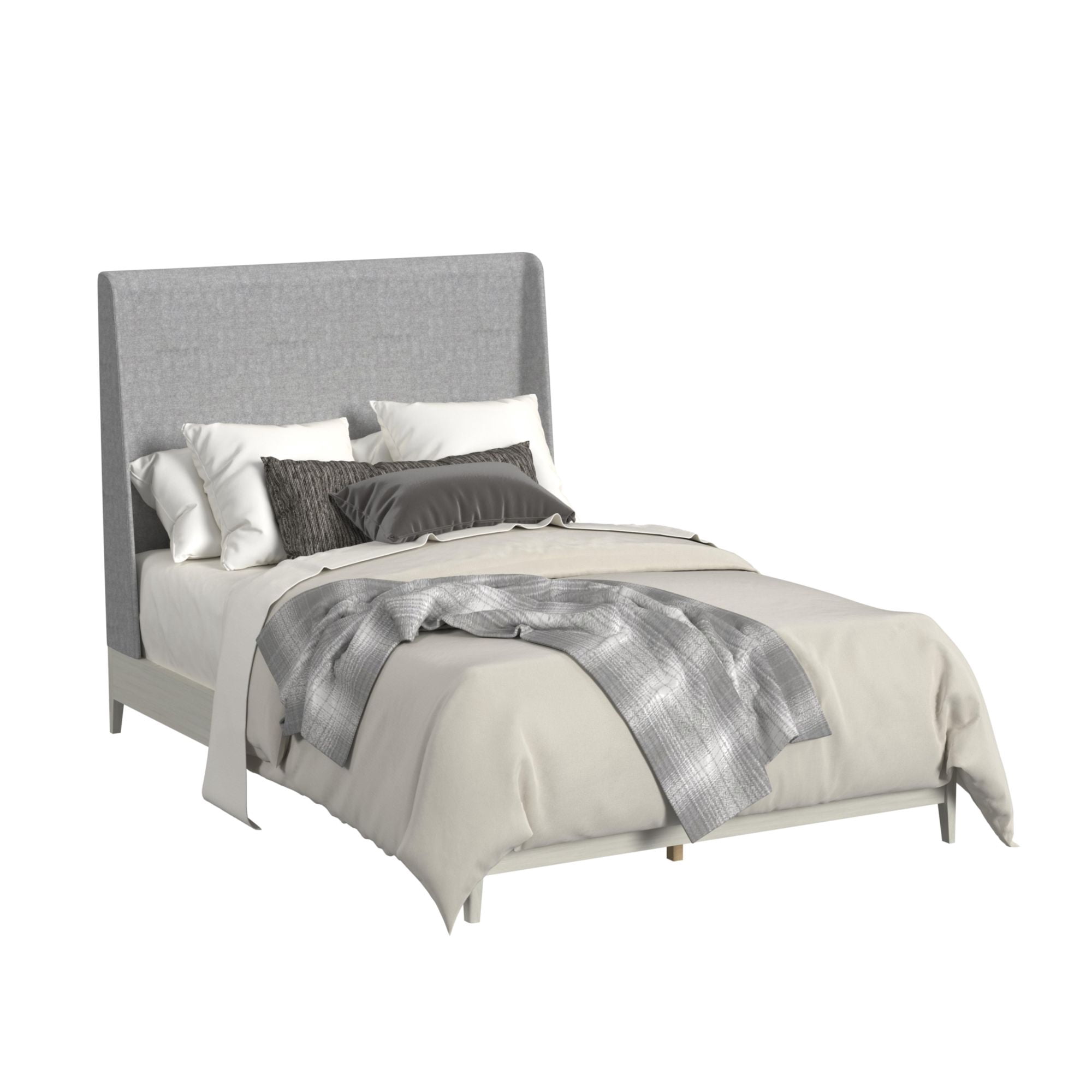Picket House Furnishings Clare Full UPH Bed with Grey Fabric in Almond