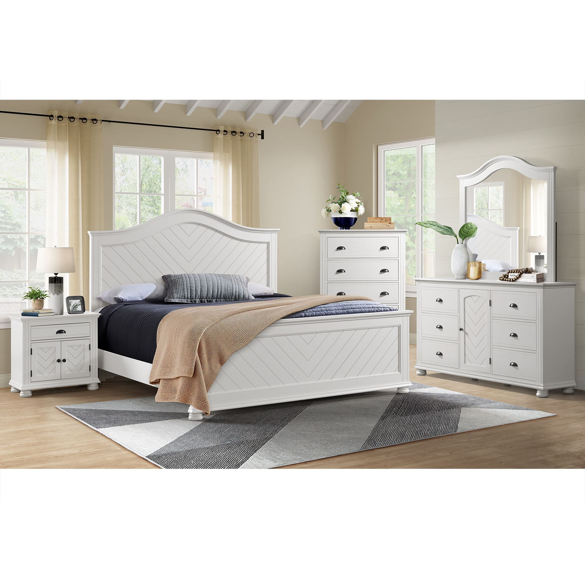 White 5-Drawer Chest with Felt Lined Top Drawer