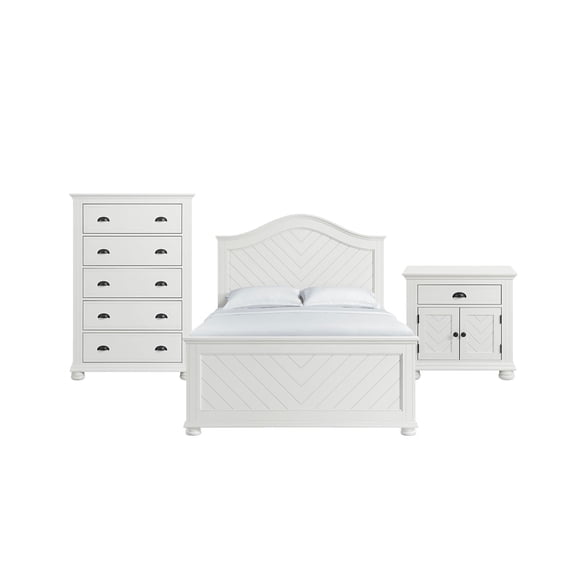 Picket House Furnishings Conaughey Queen Panel 3PC Bedroom Set in White