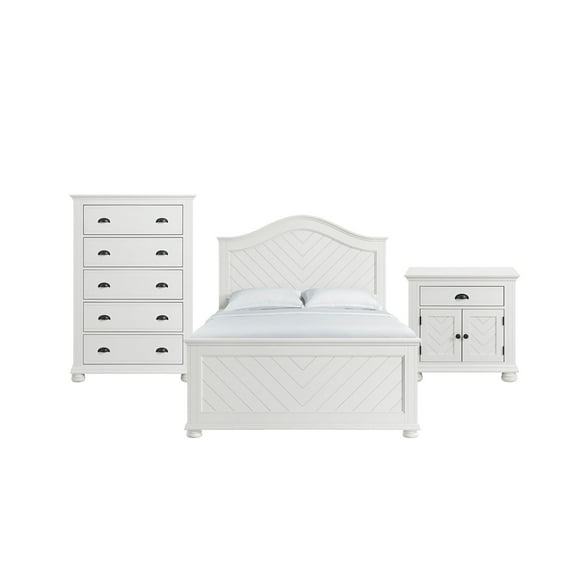 Picket House Furnishings Conaughey Queen Panel 3PC Bedroom Set in White