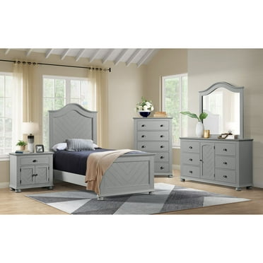 Picket House Furnishings Conaughey Twin Panel Bed in Grey