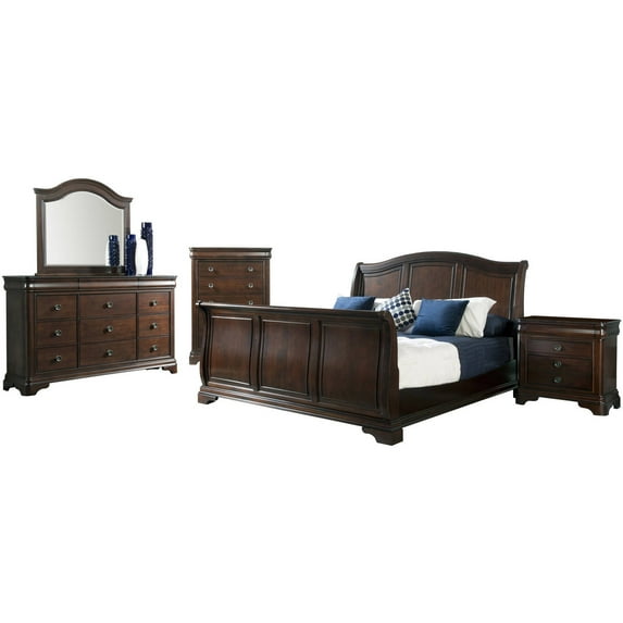 Picket House Furnishings Conley Sleigh Bedroom Set, Multiple Sizes, Configurations, and Finishes