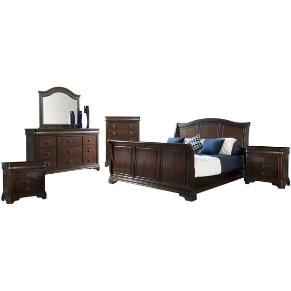 Picket House Furnishings Conley Sleigh Bedroom Set, Multiple Sizes, Configurations, and Finishes