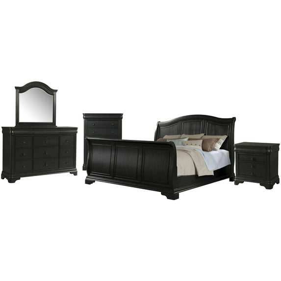 Picket House Furnishings Conley Sleigh Bedroom Set, Multiple Sizes, Configurations, and Finishes