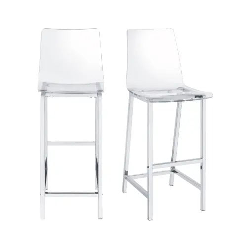 Cova 30'' Clear Acrylic and Chrome Bar Stools