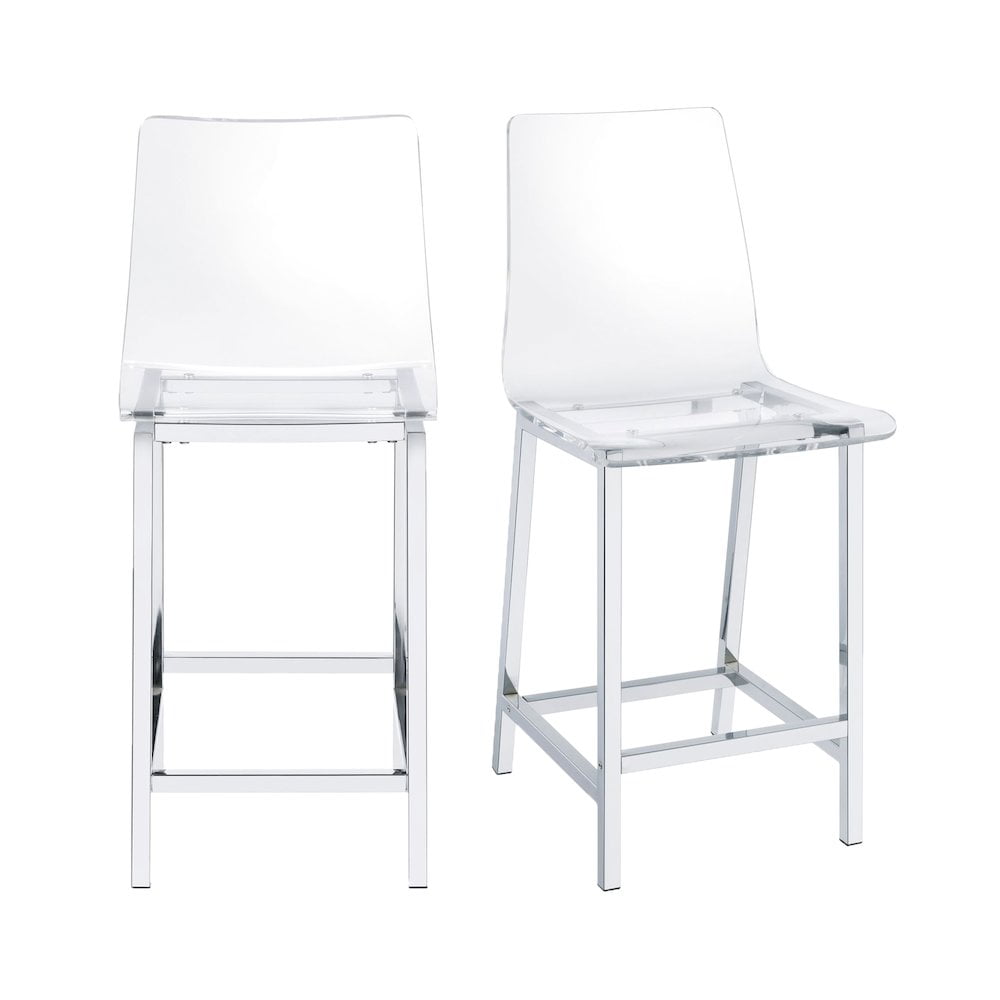 Clear Acrylic and Metal Glam Bar Stools, 30'' Set