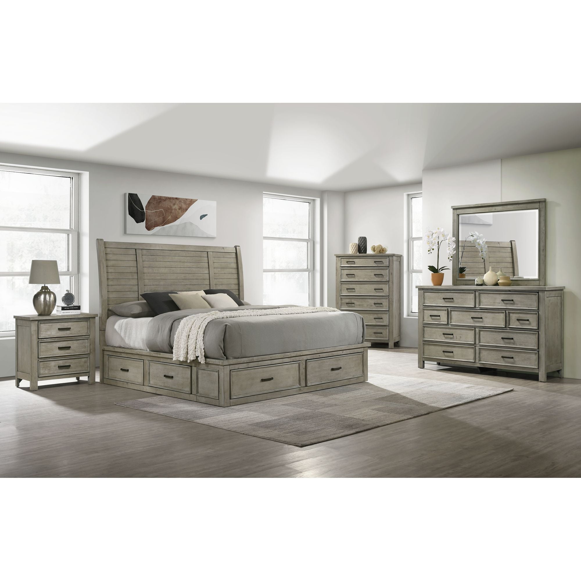 Picket House Furnishings Damen 3-Drawer Nightstand in Drift Grey
