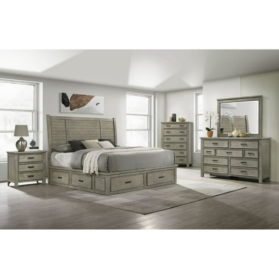 Picket House Furnishings Damen King Storage Bed in Drift Gray