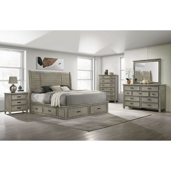 Picket House Furnishings Damen Queen Storage Bed in Drift Gray