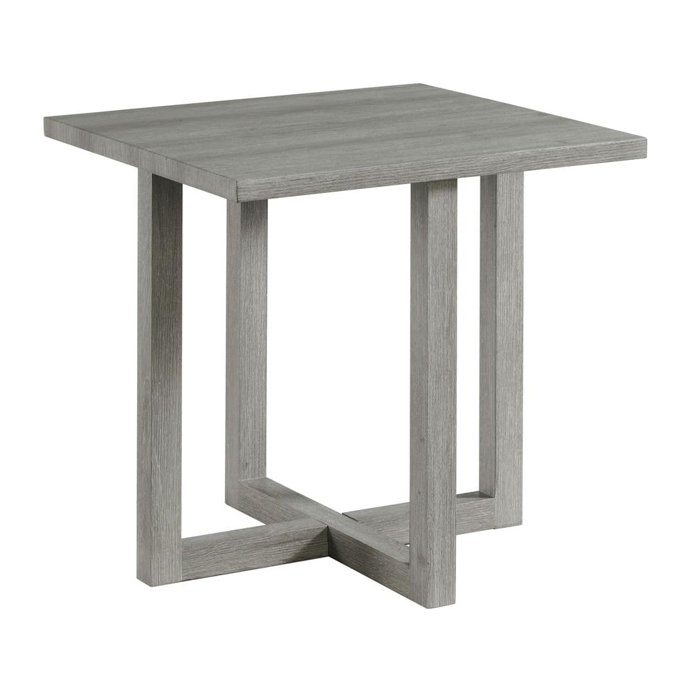 Transitional Dawson Square End Table in Weathered Gray Wood