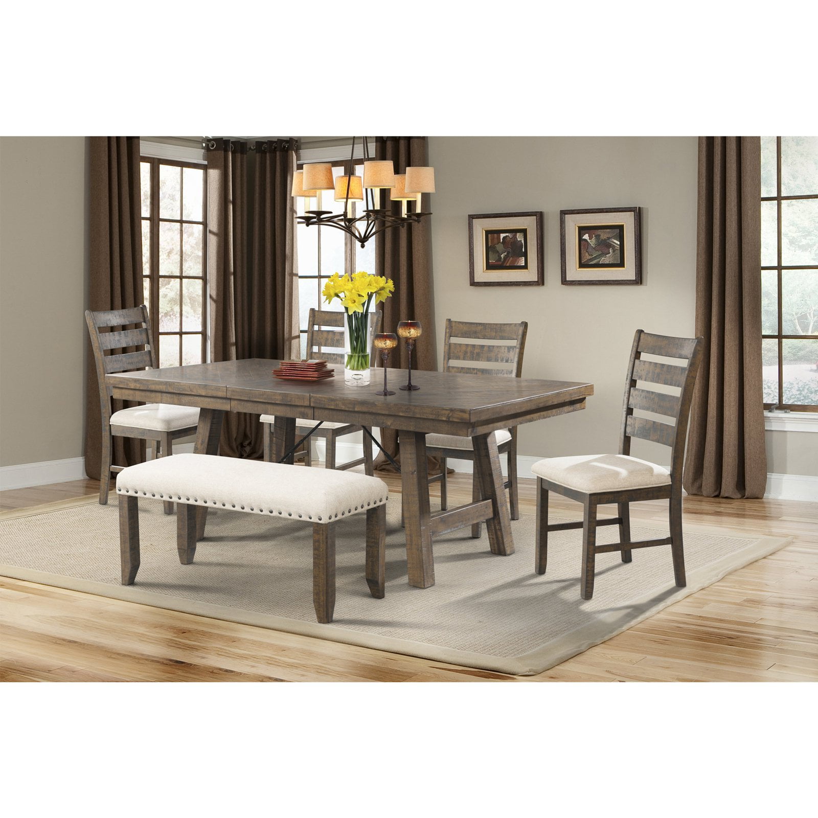 Picket House Furnishings Dex 6 Piece Extension Dining Table Set