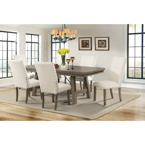 Picket House Furnishings Dex 7-Piece Dining Set-Table and 6 Upholstered Side Chairs