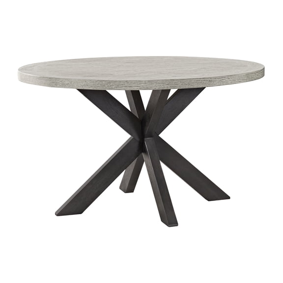 Picket House Furnishings Edge Round Dining Table with Light Grey Top in Espresso