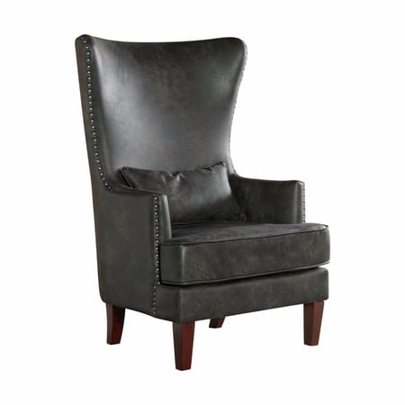 Elements Elia Chair with Chrome Nails In Sierra Charcoal
