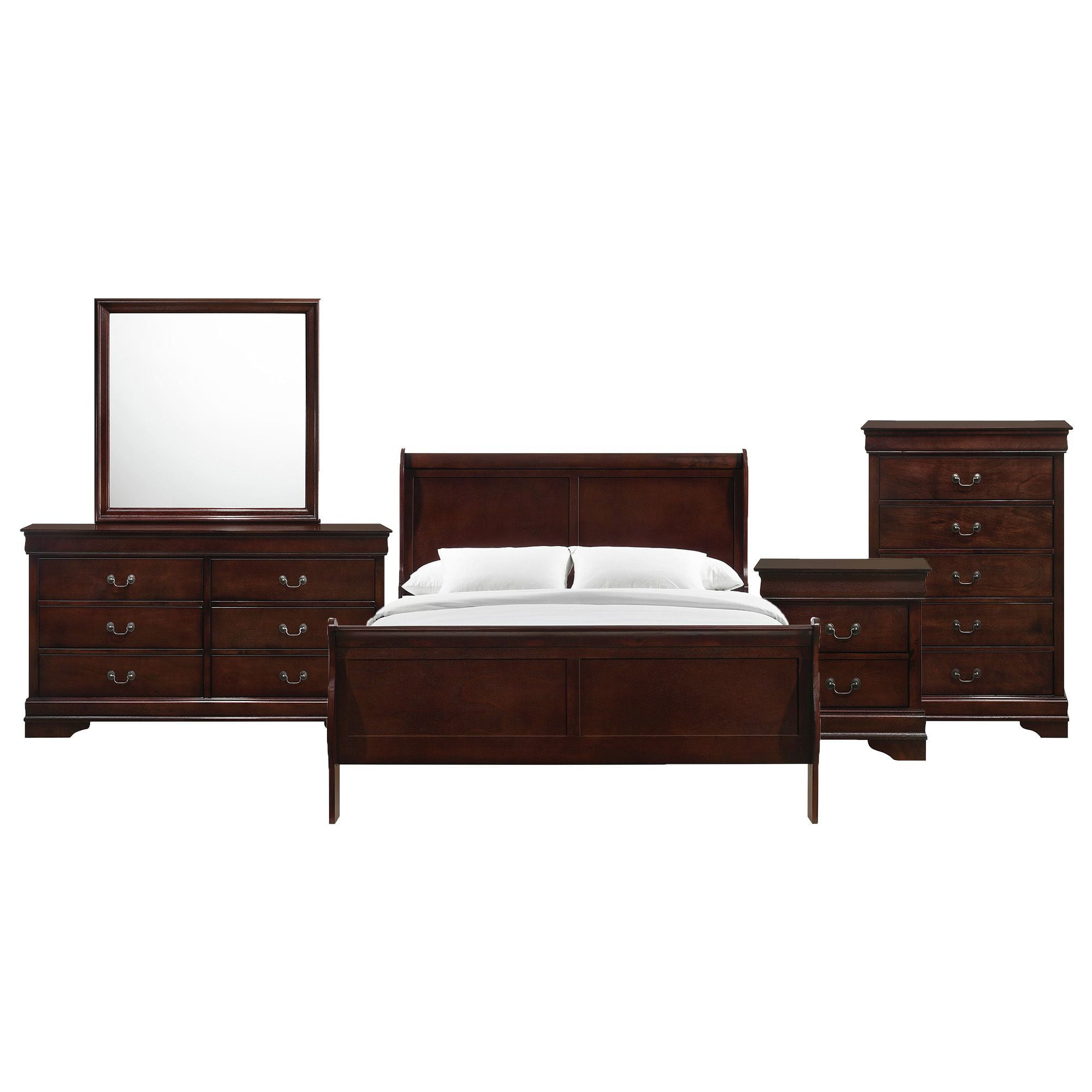Ellington Cherry Wood Queen Panel 5PC Bedroom Set