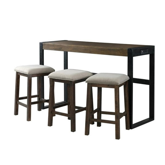 Picket House Furnishings Enrico Multipurpose Bar Table Set in Walnut